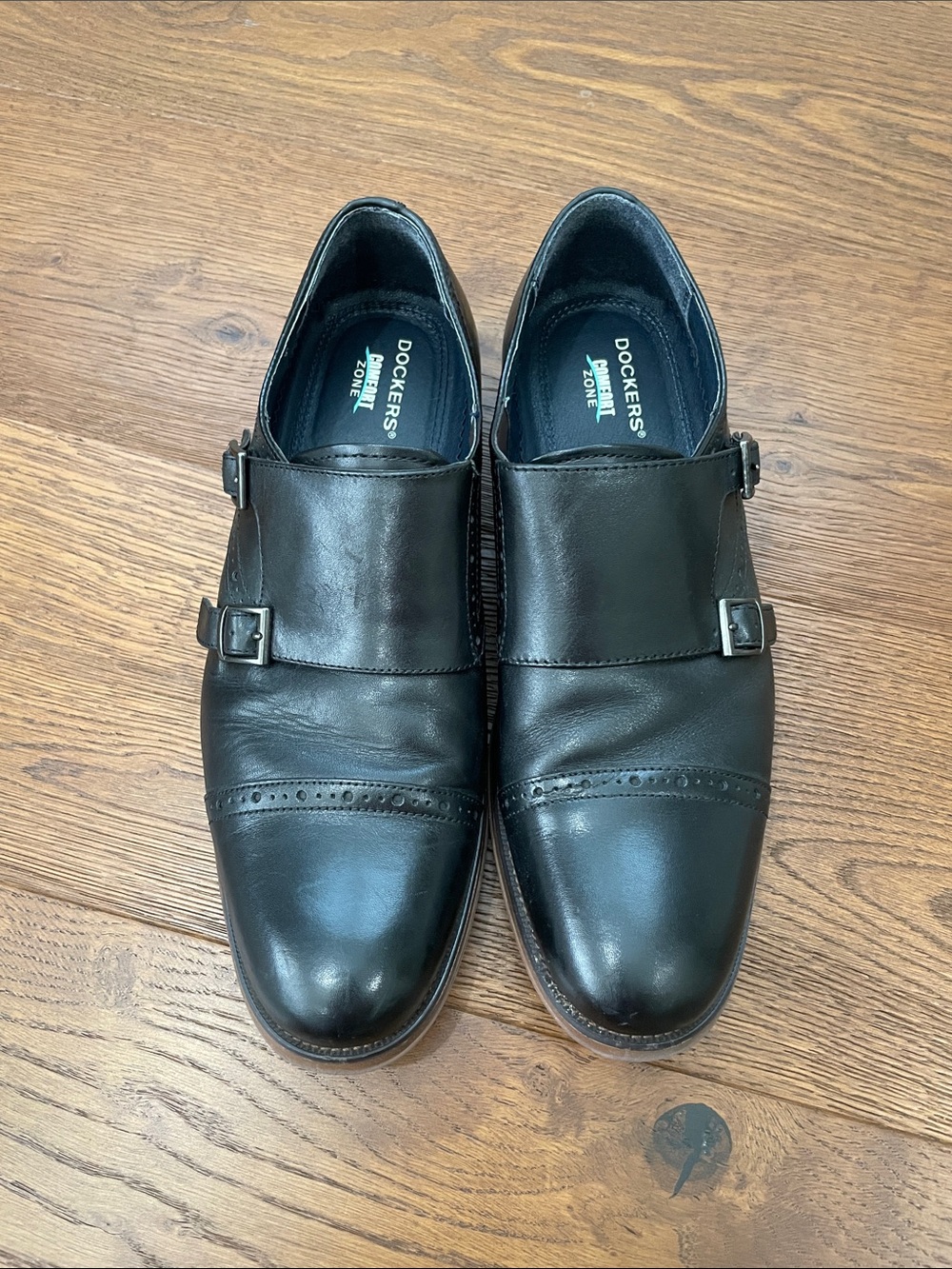 Dockers Comfort Zone Men’s 10.5 – Black Double Monk Strap Dress Shoes